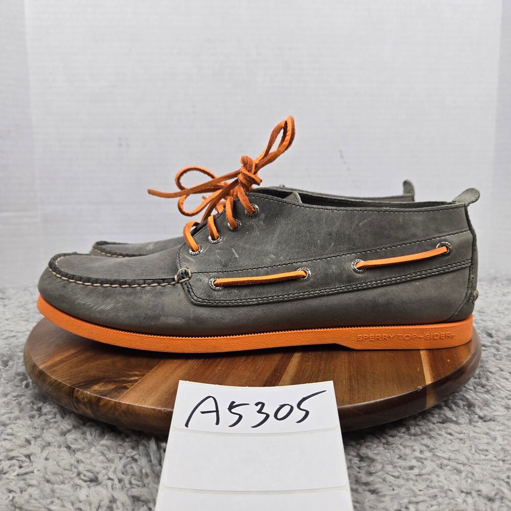 Sperry Top Sider Men 12M Authentic Original Gray Leather Chukka Boot Boat Shoe